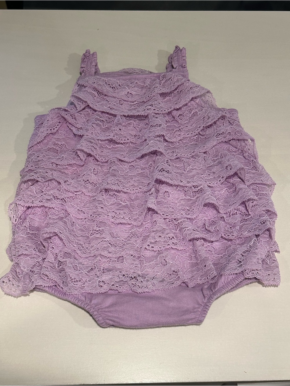 Cherokee Lilac Lace Ruffle Baby One-Piece